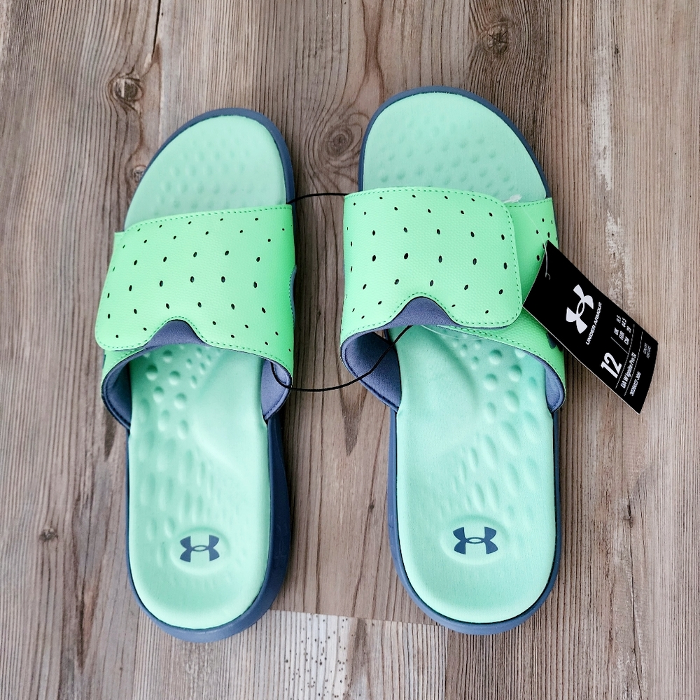 Under Armour women Green Slide Sandals size 12